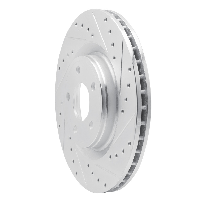 Chevrolet Cobalt Brake Rotor (1) - Front Right - R1 Concepts - Drilled & Slotted - Silver - `07-`10